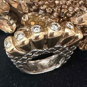 Dian Malouf DLM Diamond Gold & Sterling Statement Ring